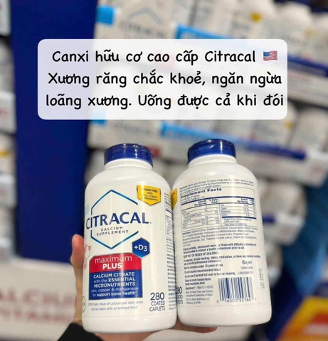 Canxi hữu cơ Cao cấp Citracal 280v ( Hộp )