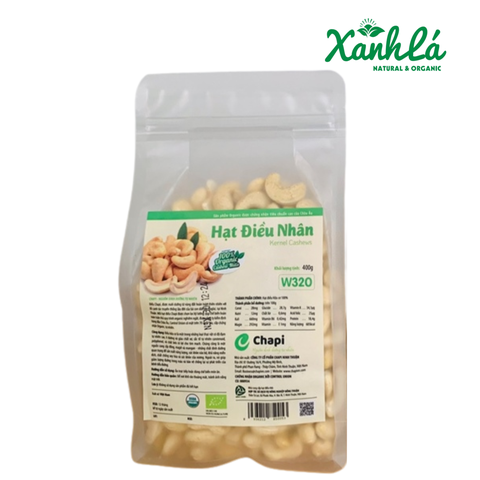 Hạt Điều Hữu cơ nguyên 400gr ( Túi )