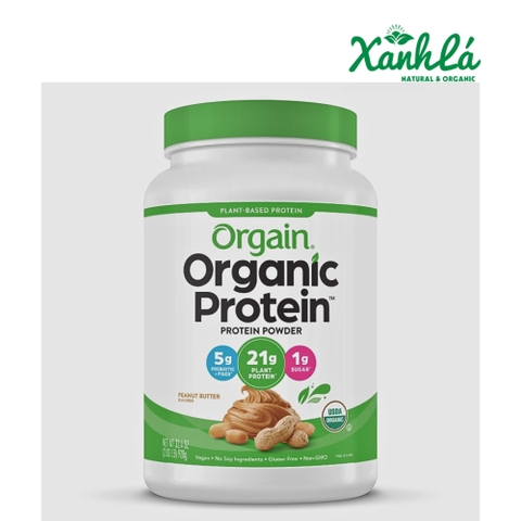 Protein hữu cơ Orgain Organic vị Bơ Lạc 920gr