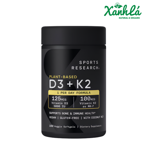 Viên bổ sung Vitamin D3K2 Sports Research D3 K2 160 viên