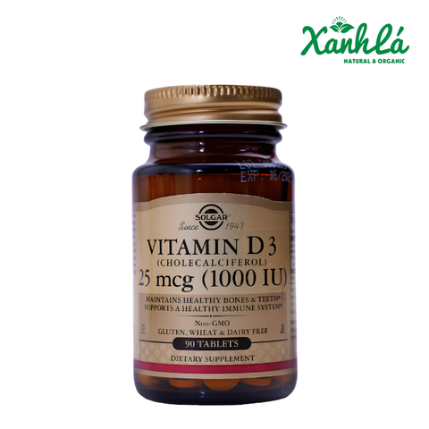 Viên uống Solgar Vitamin D3 1000IU