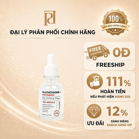Serum dưỡng da hiệu ANGEL'S LIQUID/ANGEL'S LIQUID 7 DAY WHITENING PROGRAM GLUTATHIONE+NIACINAMIDE 700 VAMPOULE(oily&combined skin)(30ML)