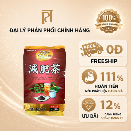 Trà Orihiro Genpi-Orihiro Genpi Tea, loại: (3g x 60 gói nhỏ) 180g/gói, HSD: 03/2029