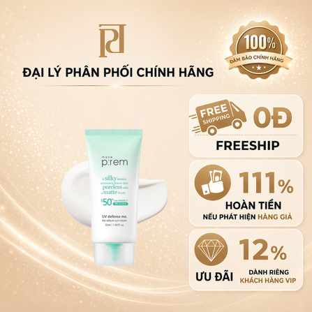 Kem chống nắng MAKE P:REM UV Defense me. No sebum sun cream 50ml