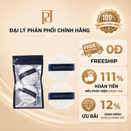 Bông tán phấn phủ Amortals (2 bông nhỏ)
