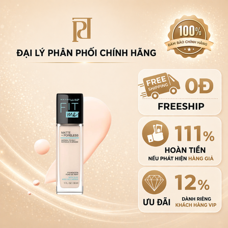 KEM NỀN TIỆP DA KHÔNG BÒN NHỜN MAYBELLINE 118 ( NẮP ĐEN )