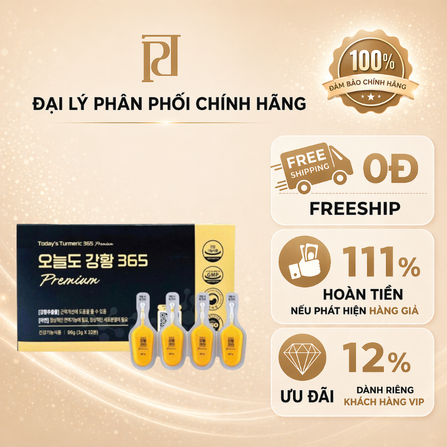 Thực phẩm bảo vệ sức khỏe VERY GOOD TURMERIC 365 PREMIUM,3g/tép, 4 tép/vỉ,8 vỉ/hộp,40 hộp/thùng