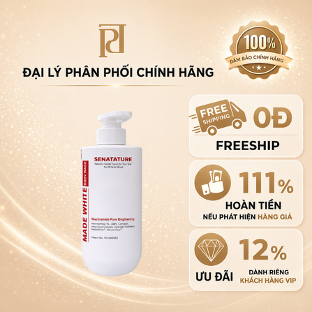 Sữa tắm SENANATURE MADE WHITE BODY WASH 500ml
