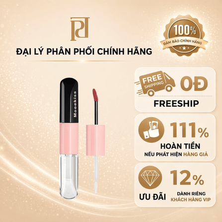 Son môi hai đầu 2 trong 1 - Mooekiss Dual- Effect Longwear Lip Mud