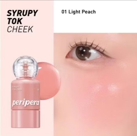 MÁ HỒNG KEM PERIPERA SYRUPY TOK CHEEK 01 LIGHT PEACH