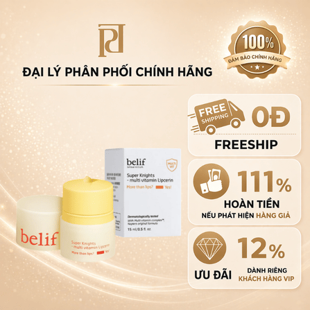 BLF SUPER KNIGHTS MULTI VITAMIN LIPCERIN [ DƯỠNG MÔI BELIF 15ML ] MÀU CAM
