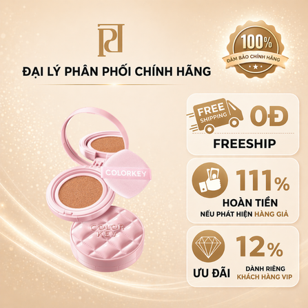 PHẤN NƯỚC CHỐNG NẮNG LÀM SÁNG DA LÂU TRÔI COLORKEY LONG LASTING FLAWLESS BRIGHTENING CUSHION CREAM SPF50+PA++++