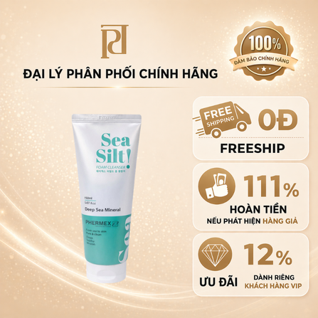 Sữa rửa mặt tạo bọt bùn biển 150ml (Phermex sea silt foam cleanser)