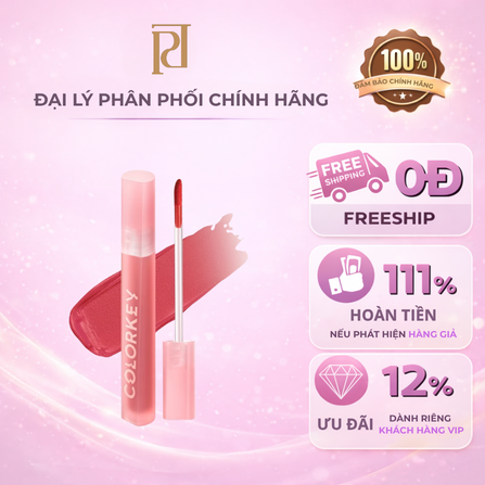 SON KEM LÌ MỊN MƯỚT COLORKEY AIRY VELVET LIP LACQUER