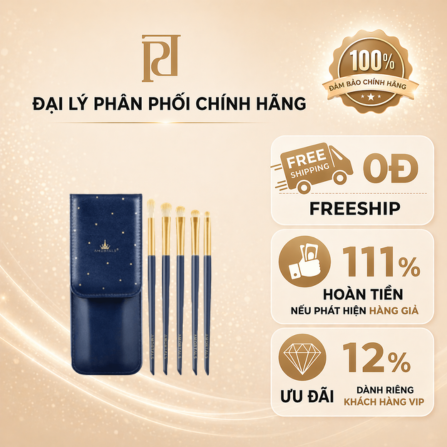 Bộ cọ trang điểm Amortals (5 cây + một túi đựng)
