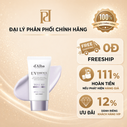Kem Chống Nắng Nâng Tone 50ml (d'Alba Waterfull Tone-Up Sun Cream Purple SPF50+ PA+ + + + 50ml )