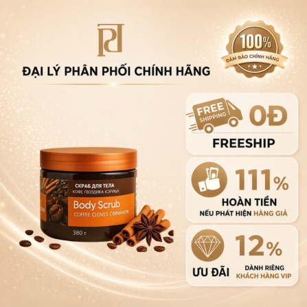TDC cơ thể EC quế hồi GEL SCRUB COFFEE CINNAMON CLOVES 380g