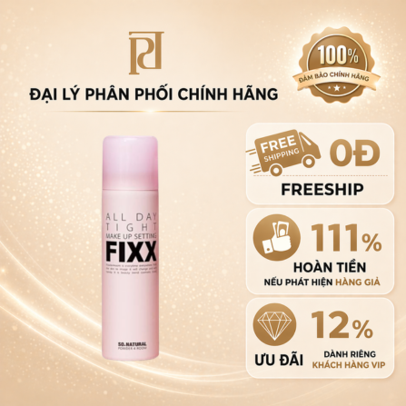 Xịt nền trang điểm mịn màng SONATURAL POWDER4ROOM ALL DAY TIGHT MAKE UP SETTING FIXX (75ml)