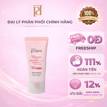 KEM CHỐNG NẮNG VẬT LÝ NÂNG TONE TRẮNG HỒNG NGHẸ DỊU MAKE P:REM ( HỒNG )