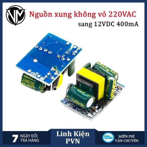 Mạch nguồn xung mini cách ly 12v 450mA AC-DC AC 220V sang 12V DC - nguồn không vỏ