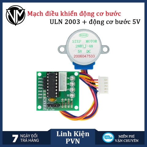 Mạch điều khiển động cơ bước ULN2003 +động cơ bước 28BYJ-48 5V
