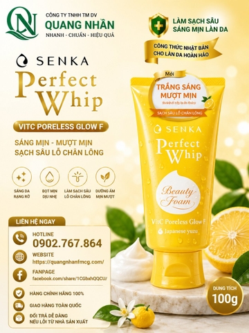 Sữa rửa mặt Senka Vit C Trắng sáng mướt mịn 100g x 36 tuýp ( VÀNG )