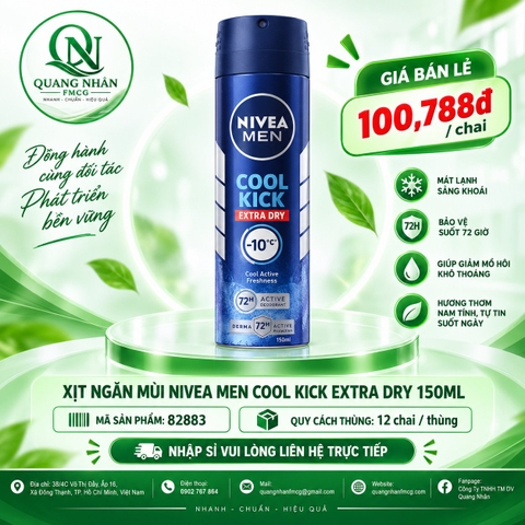 Xịt ngăn mùi NIVEA nam mát lạnh (blue) 150ml