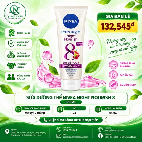 Sữa dưỡng thể NIVEA đêm 180ml