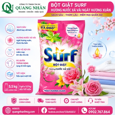 Bột giặt SURF hương ngát hương xuân 5.5kg