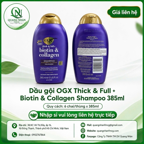 Dầu gội OGX thick & full + biotin & collagen shampoo 385ml