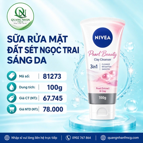 Sữa rửa mặt NIVEA đất sét sáng da 100g