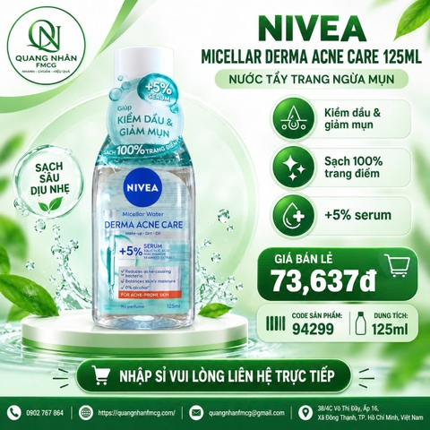 Nước tẩy trang NIVEA derma dành cho cho da mụn 125ml