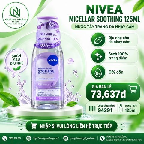 Nước tẩy trang NIVEA soothing dịu da 125ml