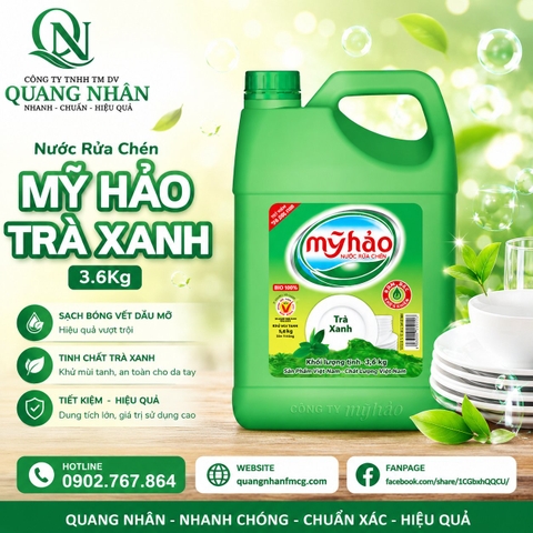 Nước rửa chén my hao trà xanh 3.6kg