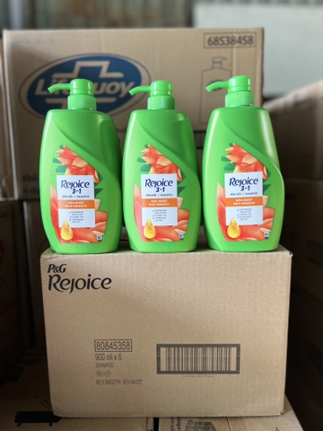 DẦU GỘI REJOICE SIÊU MƯỢT 900 ML x 6 Chai