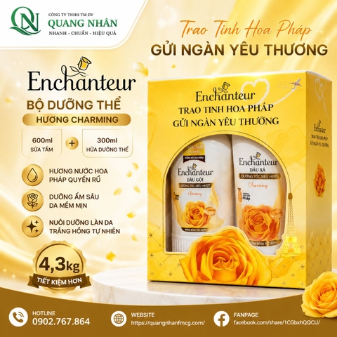 DẦU GỘI ENCHANTEUR CHARMING 650G + 300ml Xả  X 12 CHAI (VÀNG)