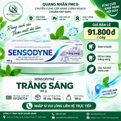 Kem đánh răng Sensodyne Trắng Sáng 160g
