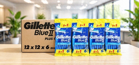 Dao cạo GILLETTE blue ii plus 5+1 6x12(cán xanh)