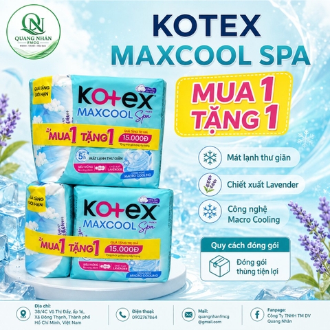 Băng vệ sinh KOTEX cool mỏng có cánh -23cm