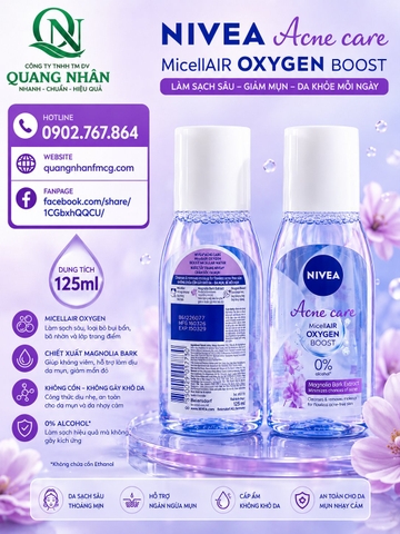 89270 NƯỚC TẨY TRANG NIVEA NGỪA MỤN 125ML  x 30 CHAI