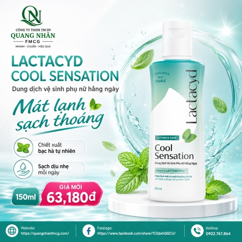 LACTACYD FEMININE WASH 150ML COOL SENSATION VN X 24 chai
