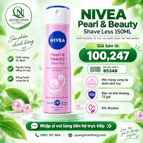 Xịt ngăn mùi NIVEA nữ ngọc trai mịn mượt 150ml