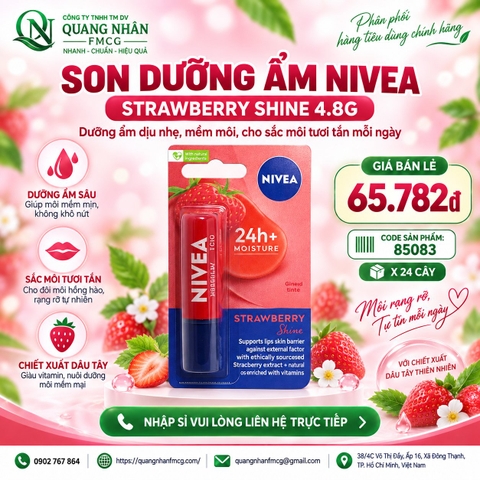 Son dưỡng ẩm NIVEA strawberry 4.8g (vị dâu)