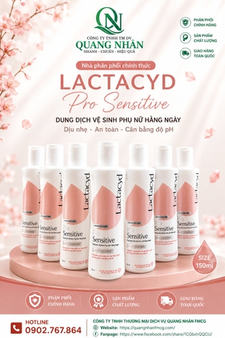 LACTACYD FEMININE WASH 150ML PRO SENSITIVE VN X 24 chai