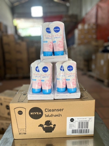 81295 SỮA RỬA MẶT NIVEA SÁNG DA NGỌC TRAI 100G x 24 CHAI