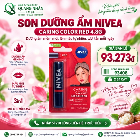 Son dưỡng môi NIVEA caring color có màu (4.8g)