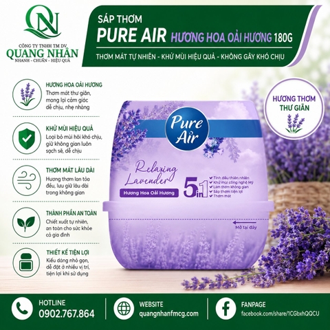 Sáp thơm PURE air hương hoa oải hương 180g