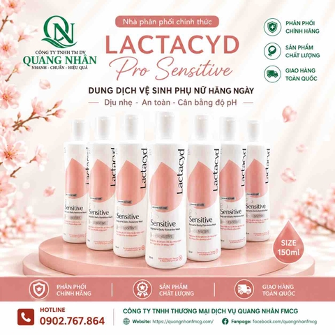 LACTACYD FEMININE WASH 150ML PRO SENSITIVE VN X 24 chai