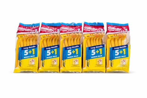 Dao cạo GILLETTE super thin ii 5+1 6x12(cán vàng)