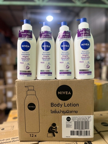 CODE NEW MẪU MỚI 98412 SỮA DƯỠNG THỂ DƯỠNG TRẮNG DA BAN ĐÊM 350ML ( TÍM ) x 12 CHAI